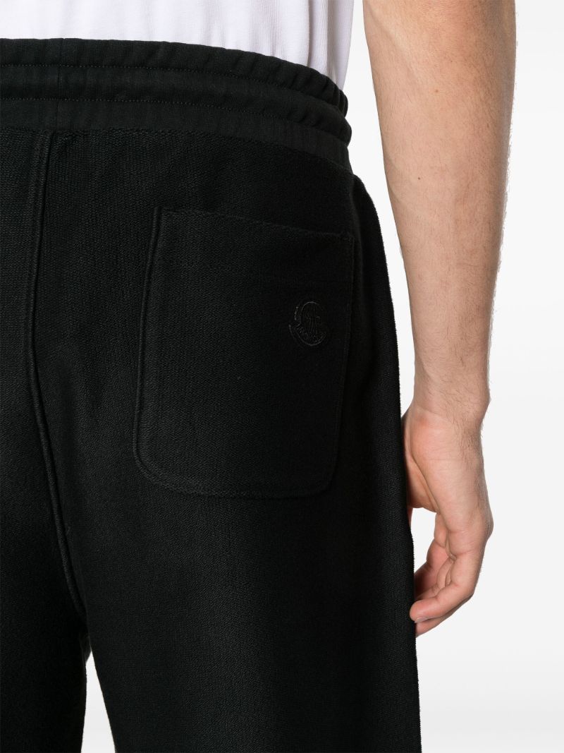 Black Logo-embossed Cotton Track Shorts