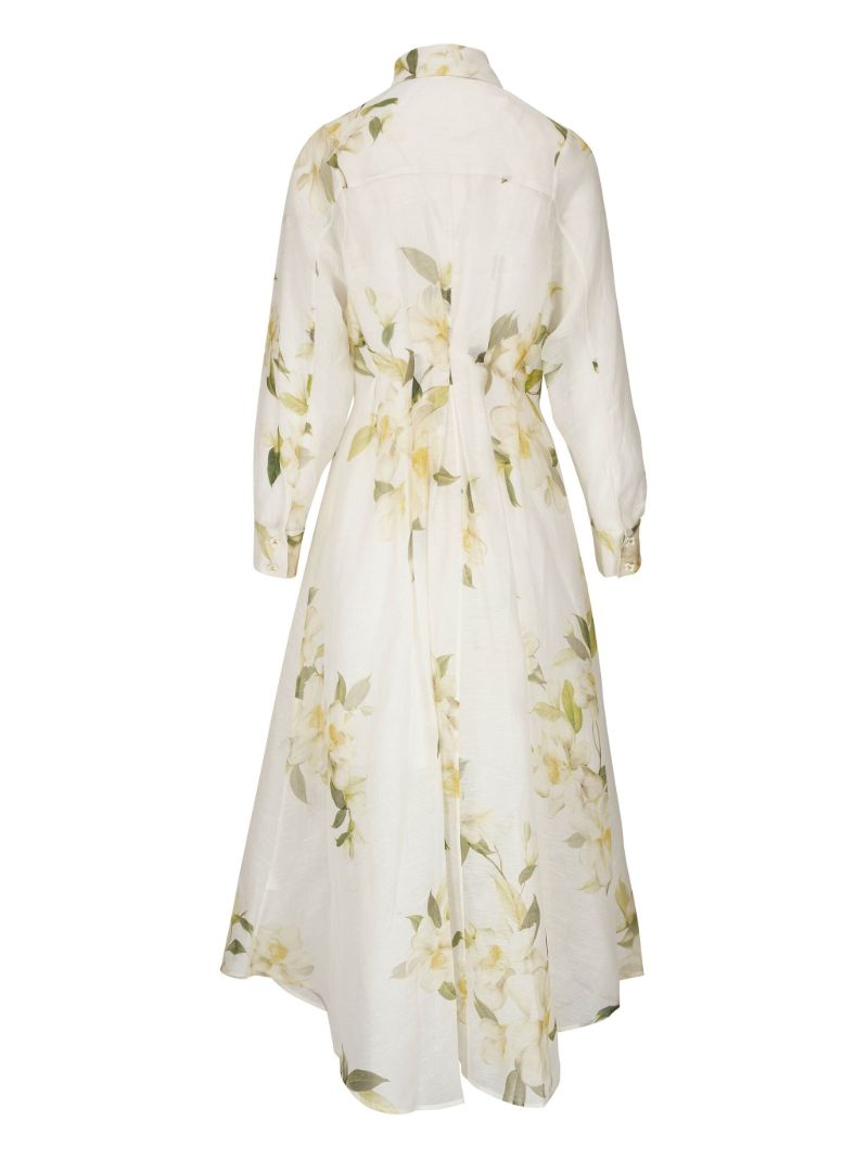 White Harmony Floral Print Shirt Dress