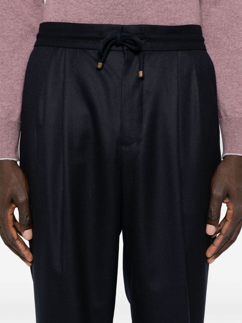 Blue Mid-rise Tapered Trousers