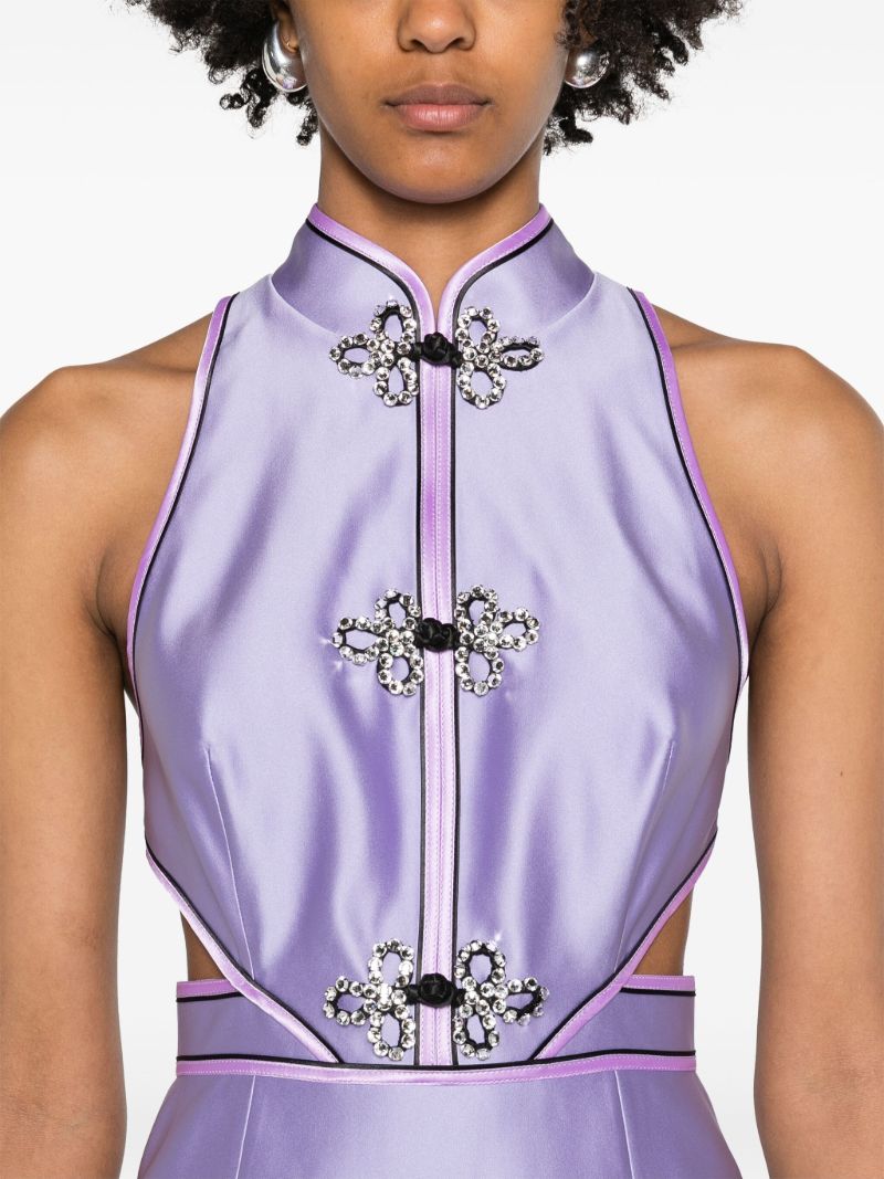 Purple Leila Satin Gown