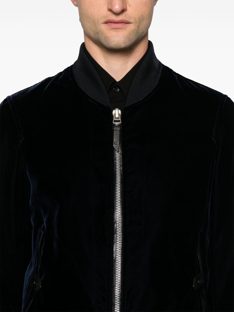 Blue Velvet Bomber Jacket