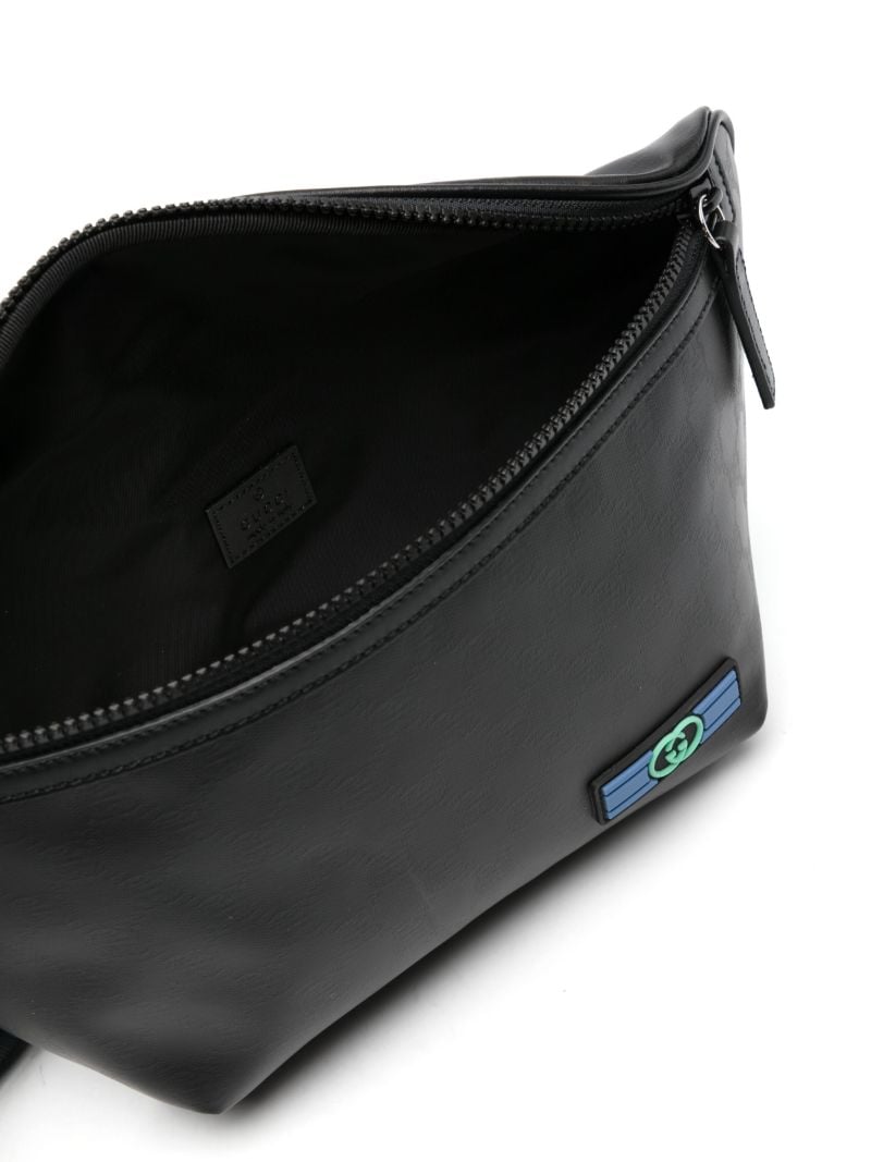 Black Gg Crystal Leather Belt Bag
