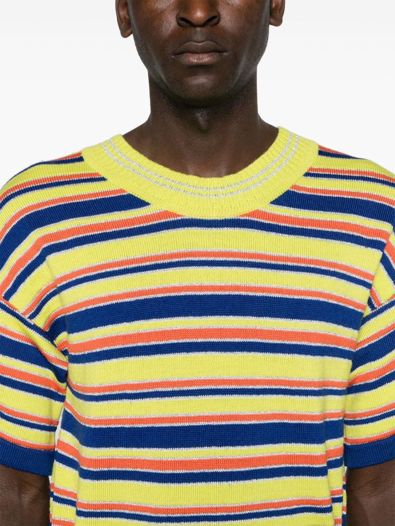 Yellow Striped Knit Top