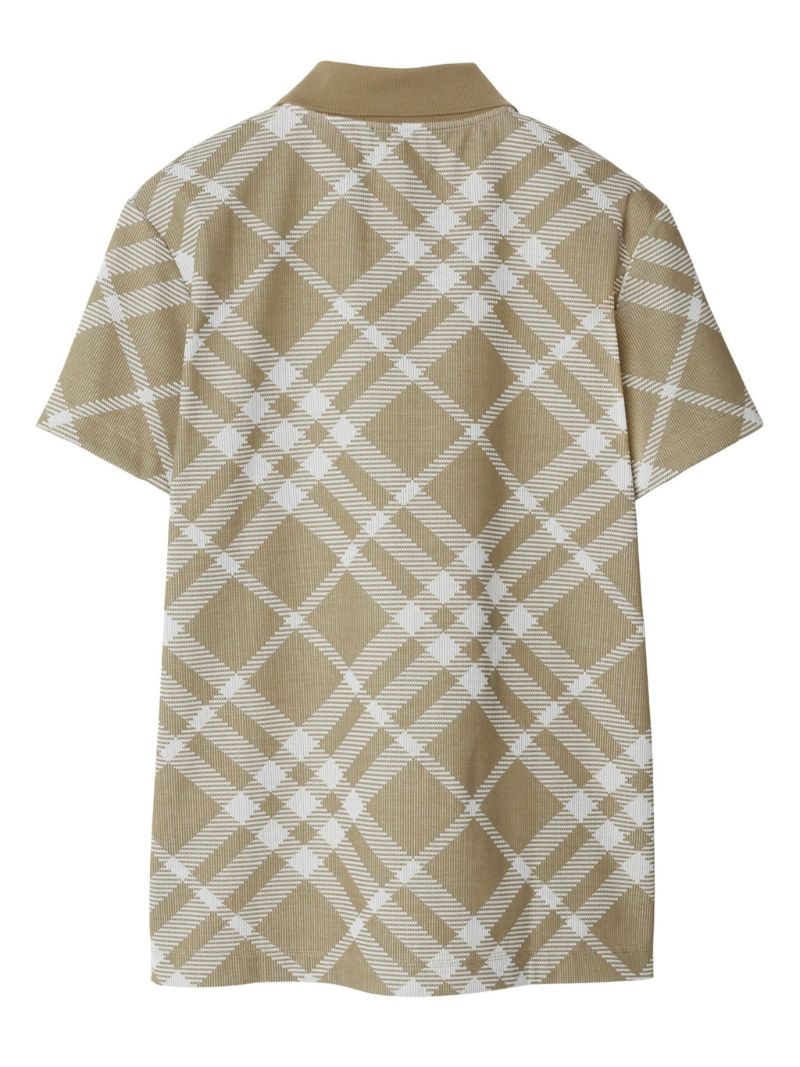 Neutral Checked Polo Shirt