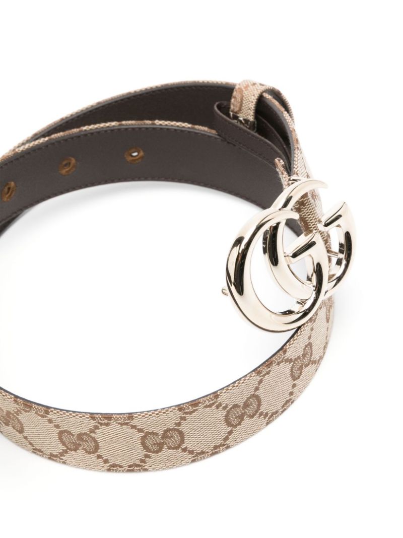 Brown Gg Marmont Canvas Belt