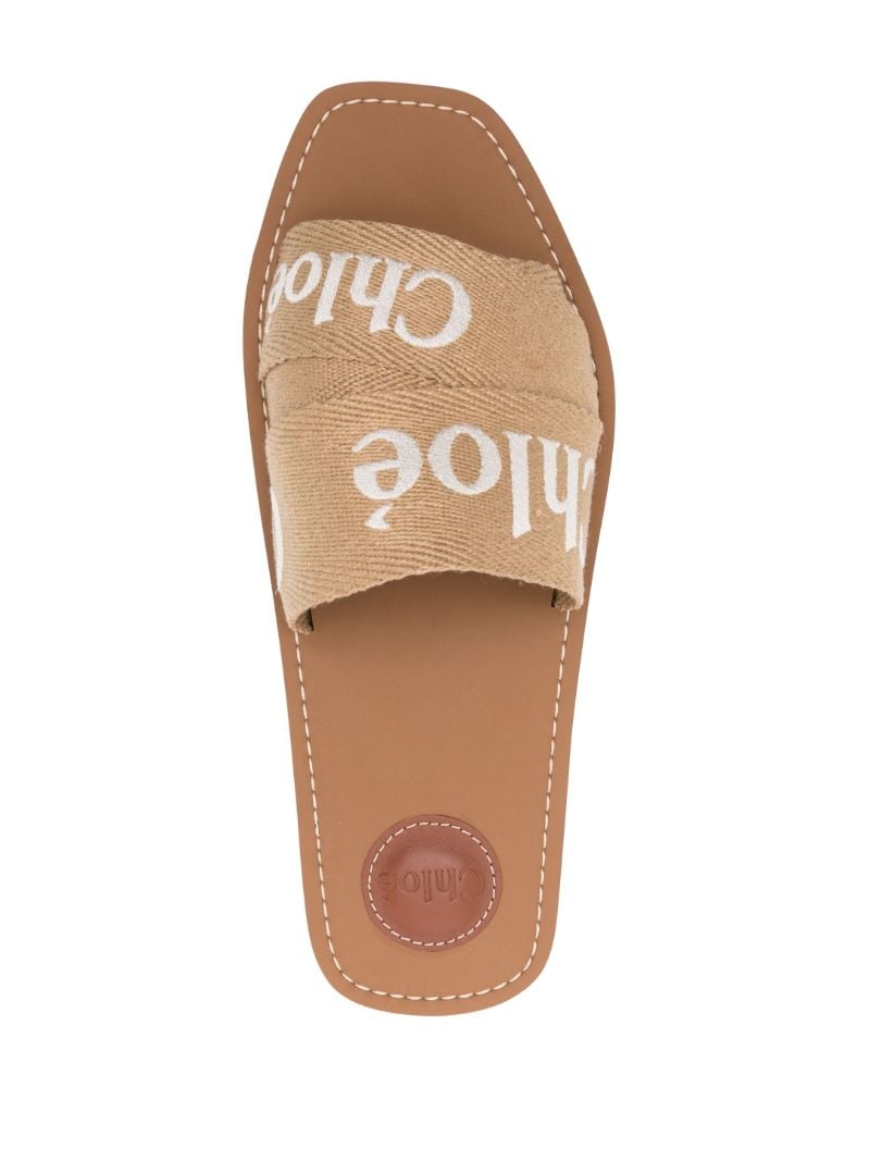 Neutral Woody Linen Slides