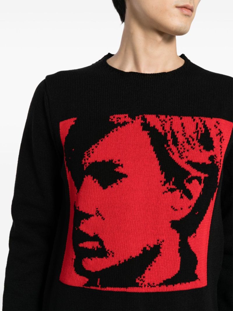 Black Andy Warhol Intarsia Sweater