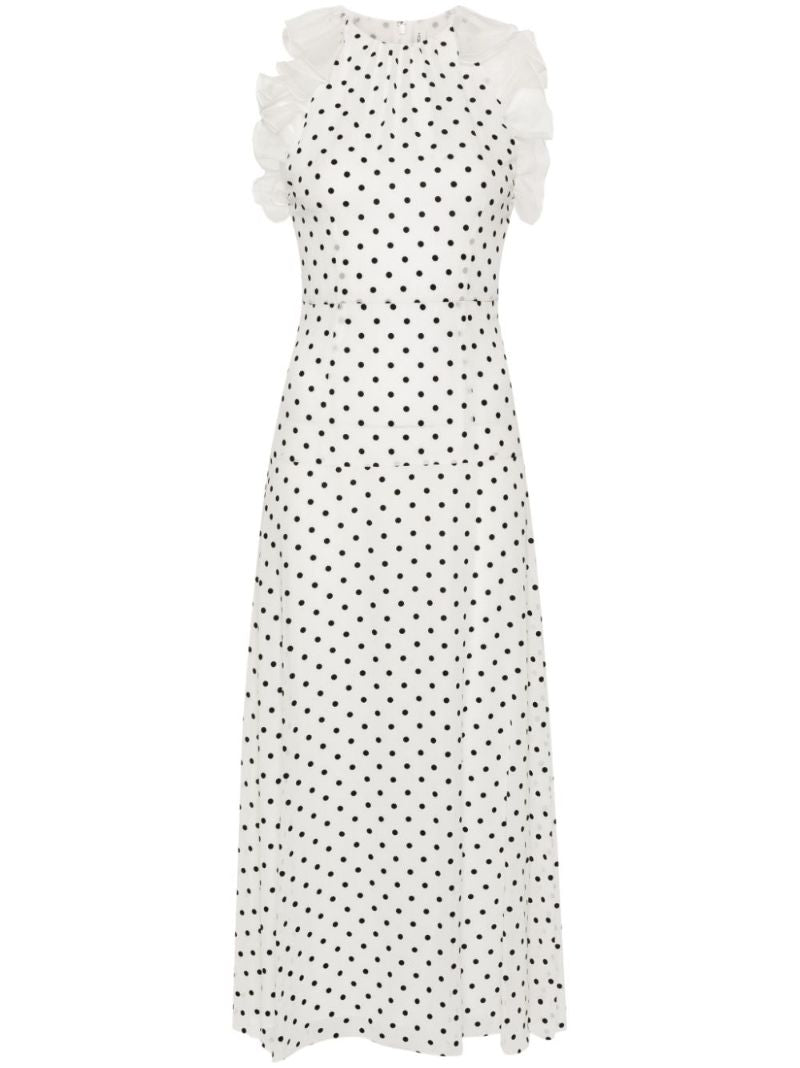 White Polka Dot Silk Dress