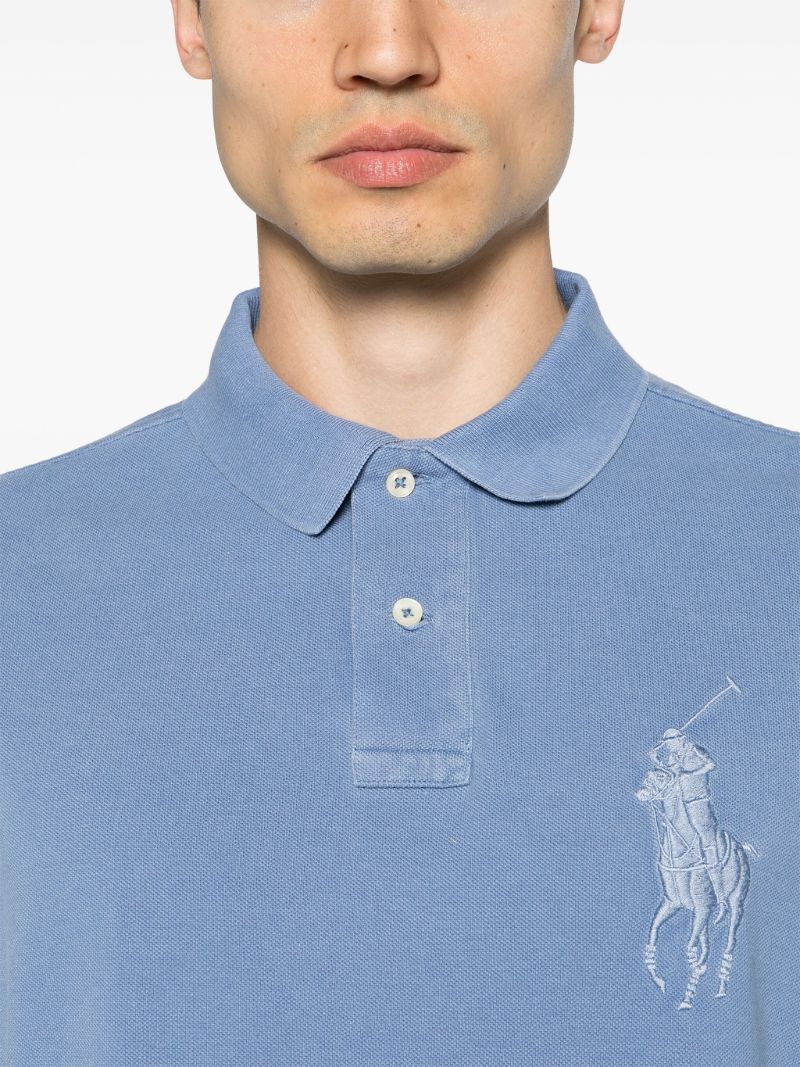 Blue Logo Embroidery Polo Shirt