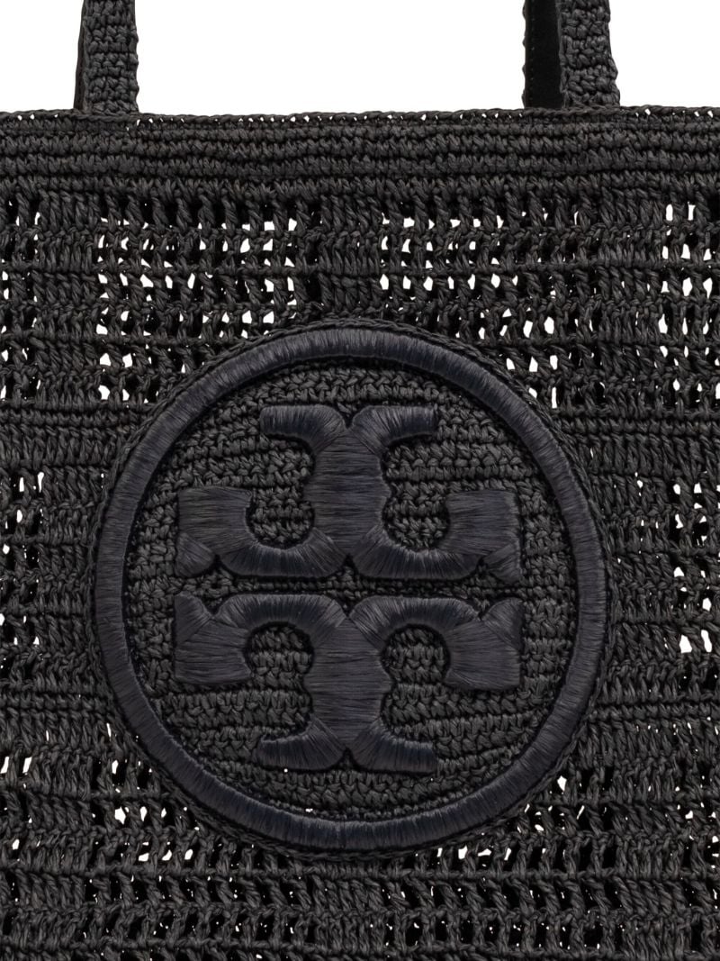 Black Ella Large Paper Raffia Tote Bag