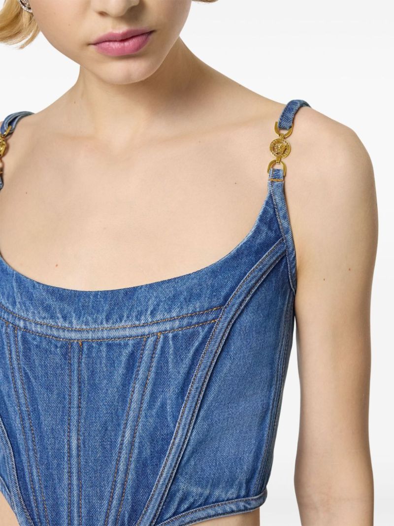 Blue Medusa '95 Denim Corset Top
