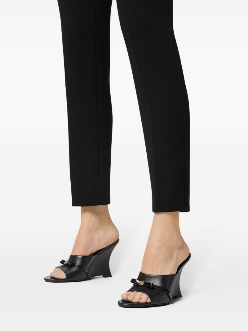 Black Gianni Ribbon 95 Leather Mules
