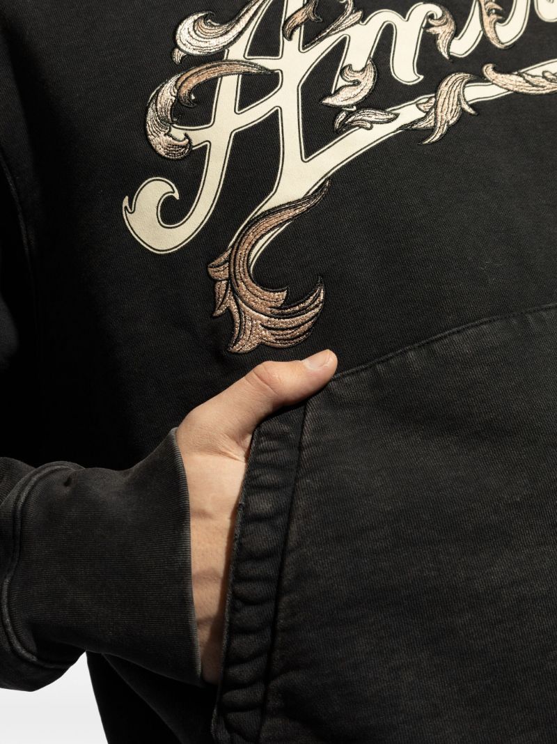 Black Logo-print Cotton Hoodie