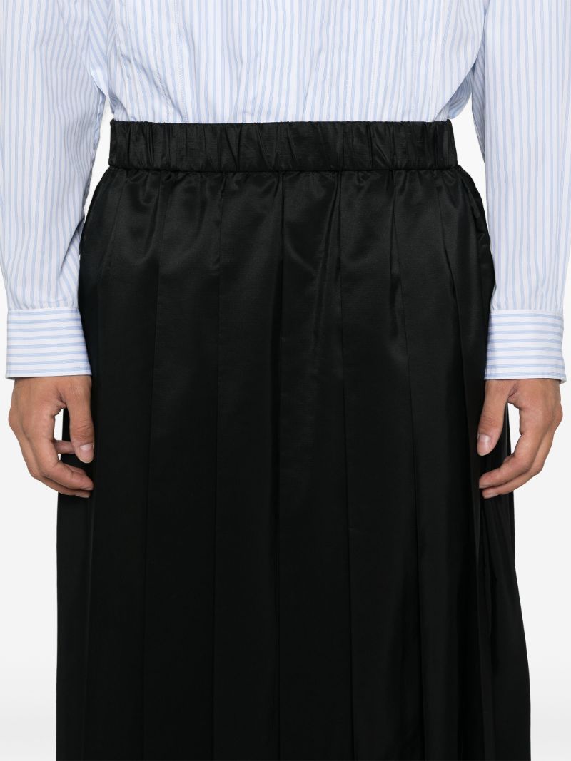 Pleated Elasticated-waist Kilt Skirt