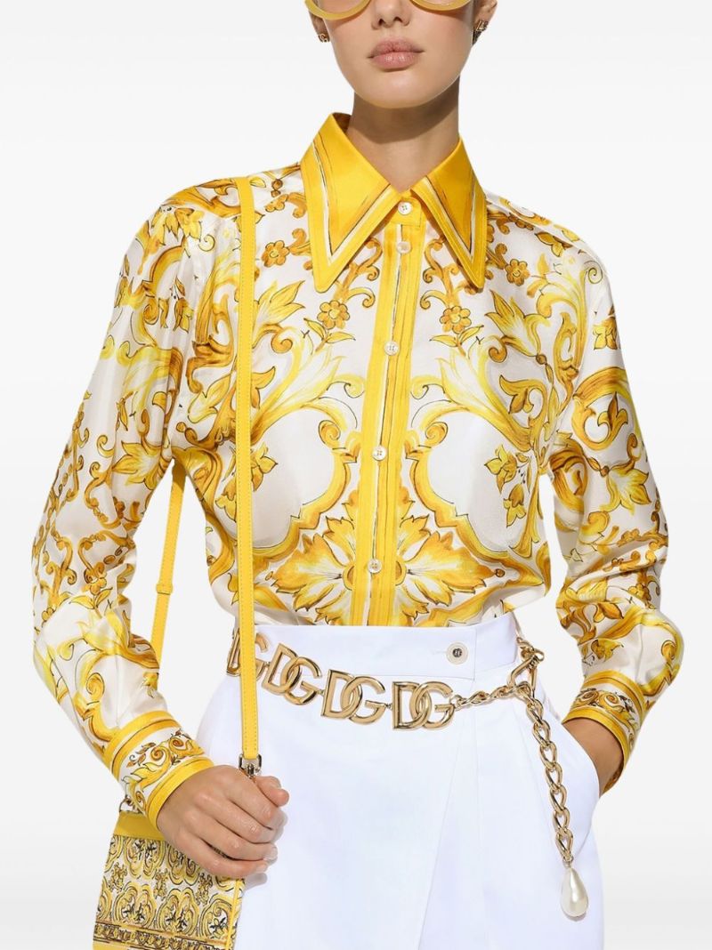 Majolica-print Silk Shirt