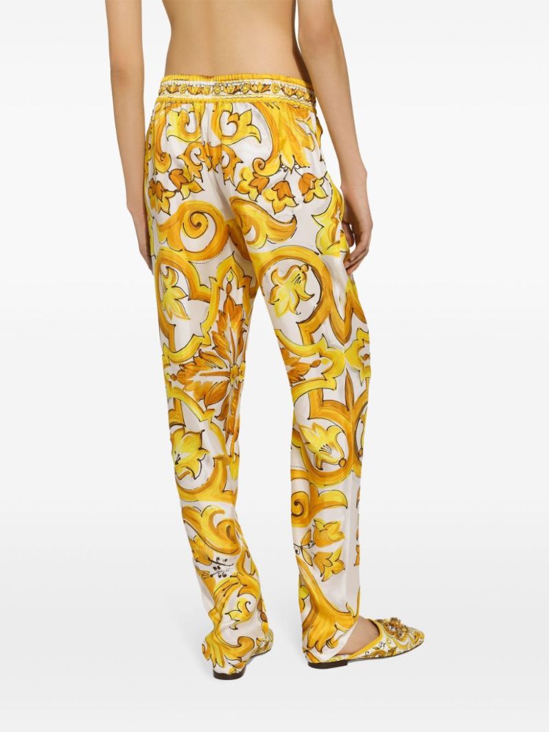 Majolica-print Slim Trousers