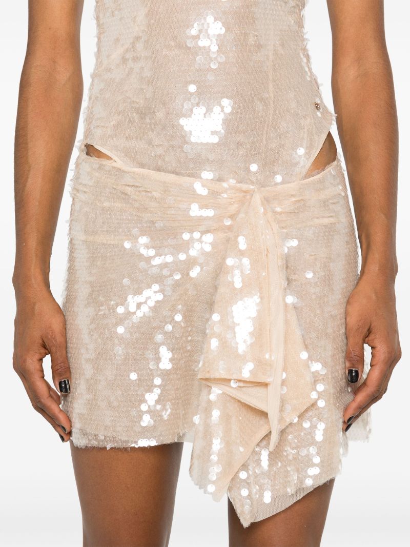 Pink Sequin-embellished Mini Dress