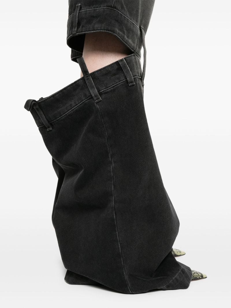 Black Ashton Cut-out Wide Jeans