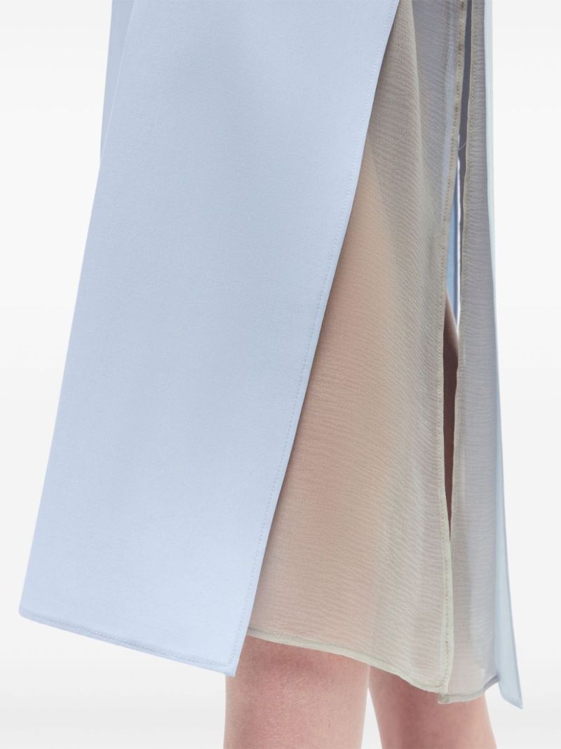 Blue Layered Midi Skirt
