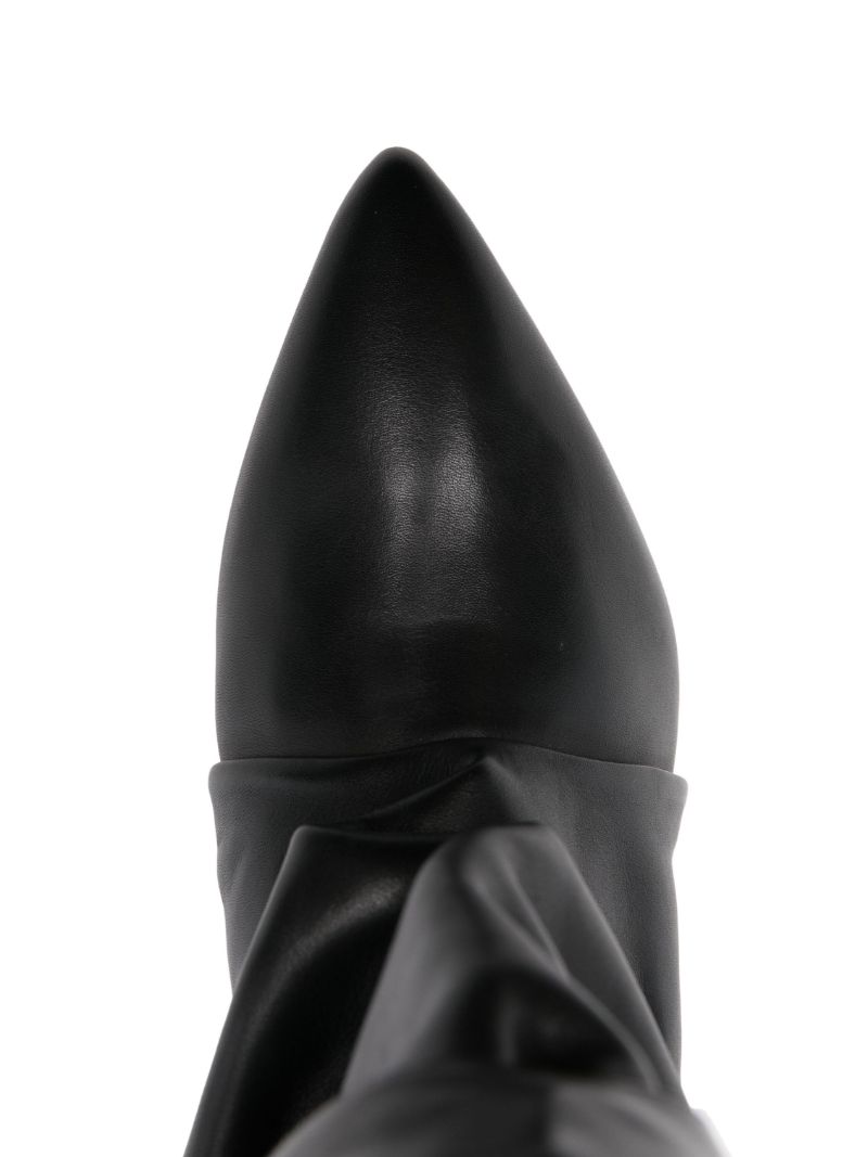 Black Slouched Leather Boots