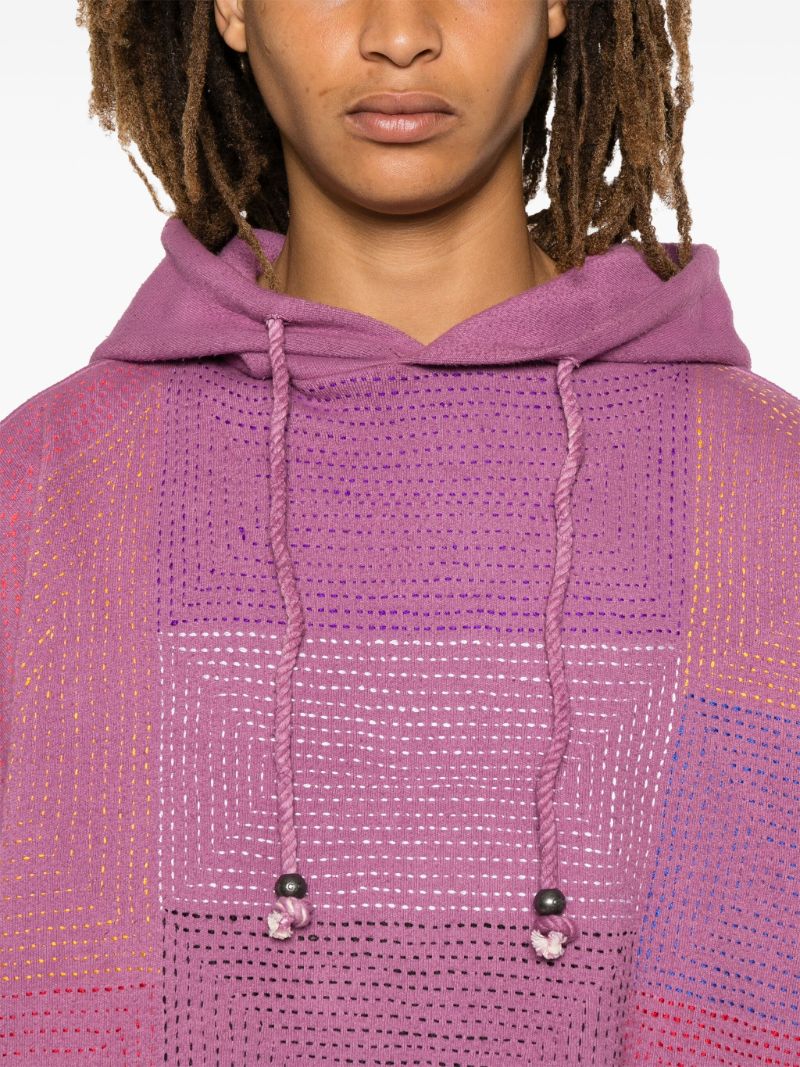 Purple Embroidered Hoodie