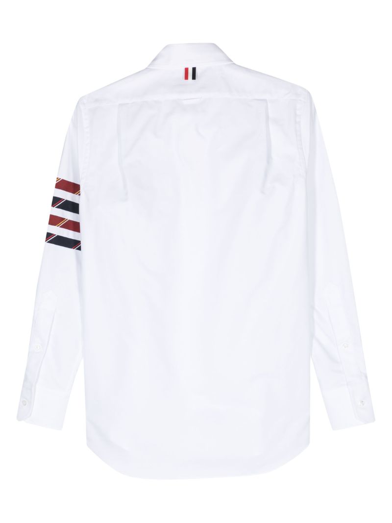 White 4-bar Stripe Cotton Shirt