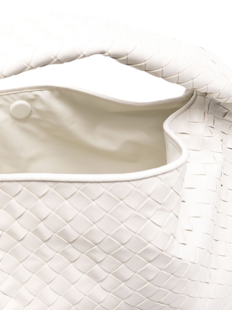 White Large Hop Leather Shoulder Bag