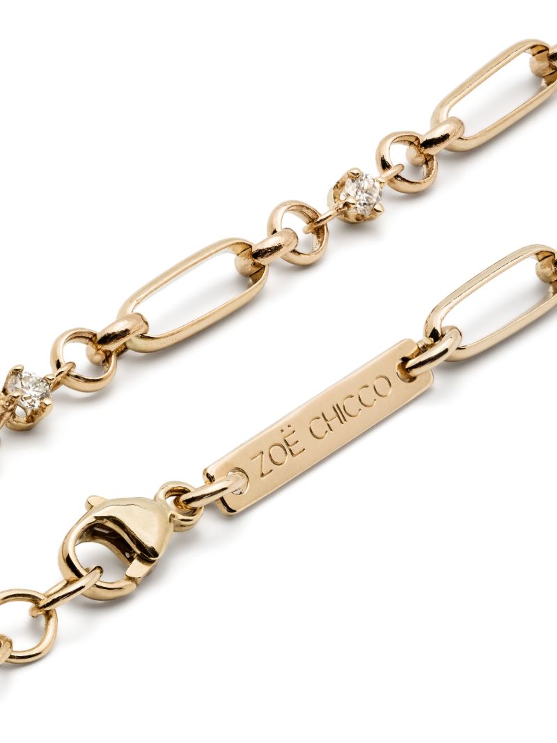 14k Yellow Gold Diamond Link Bracelet