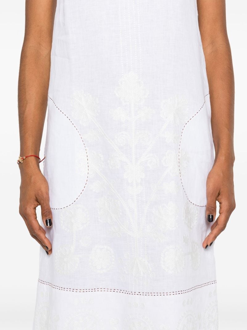 White Paloma Embroidered Linen Dress