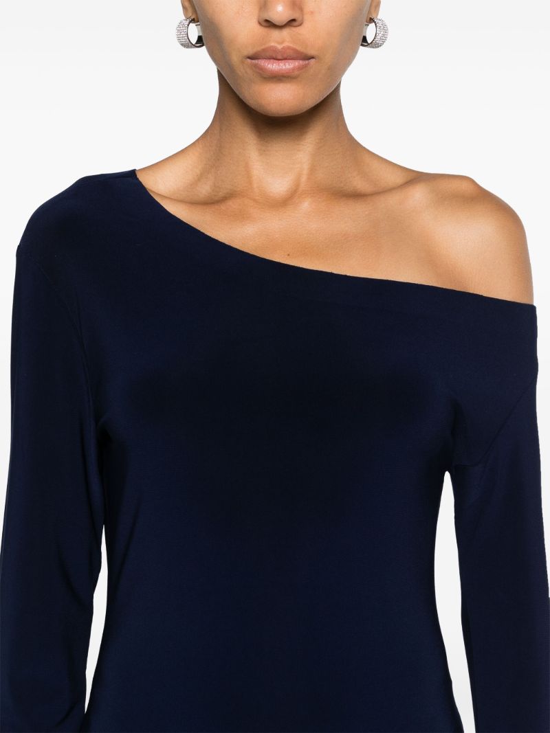 Blue One-shoulder Column Dress