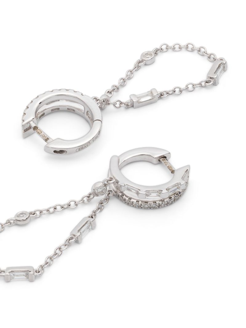 18k White Gold Double Mixed Fringe Diamond Earrings