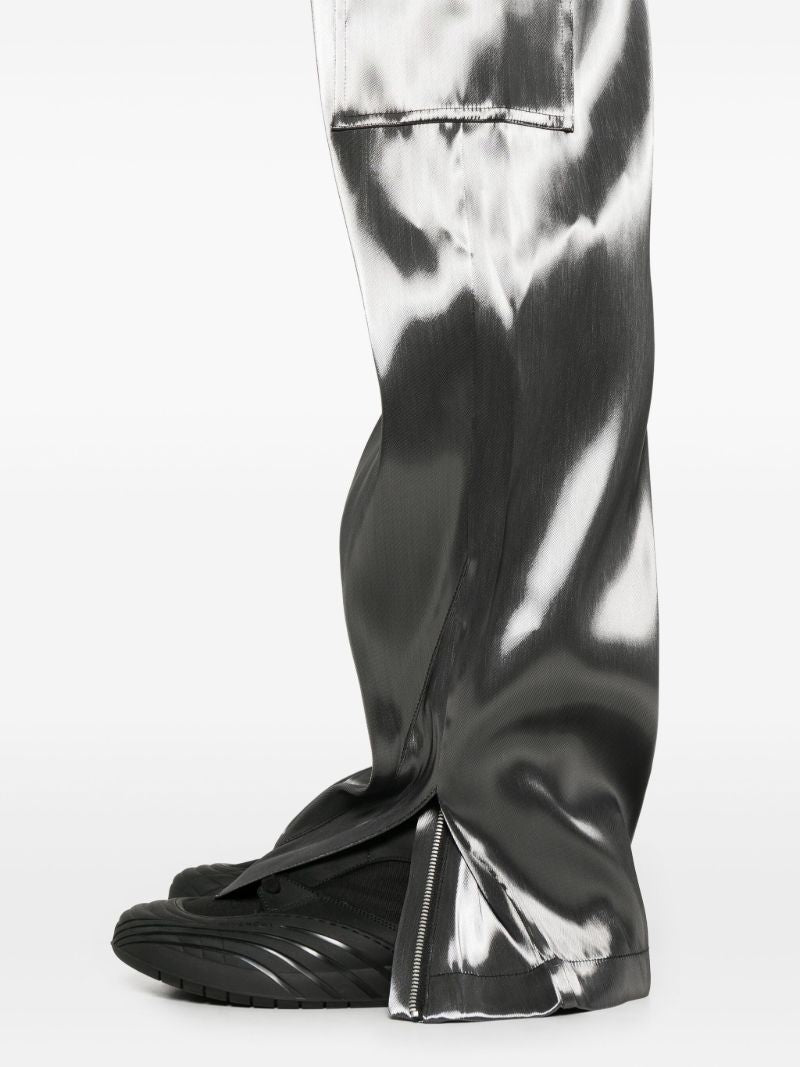Grey High-shine Straight Trousers