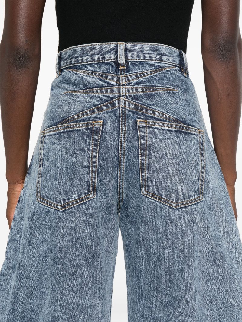 Blue Round High-rise Tapered Jeans