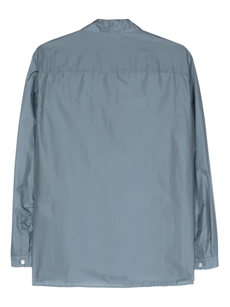 Blue Long-sleeved Zip-up Shirt