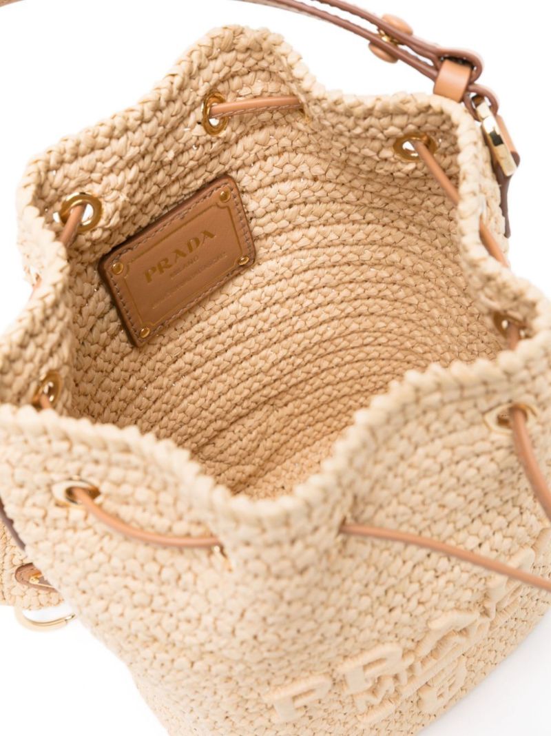 Neutral Raffia Bucket Bag