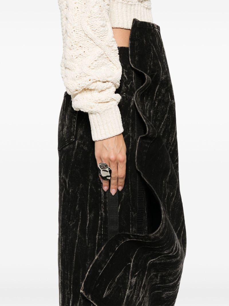 Draped Asymmetric Midi Skirt