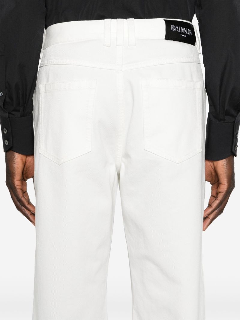 White Mid-rise Straight-leg Jeans