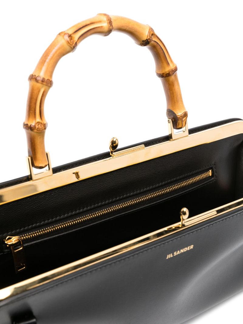 Black Goji Bamboo Leather Tote Bag