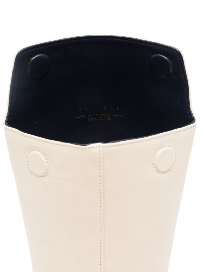 White Olive Leather Bucket Bag