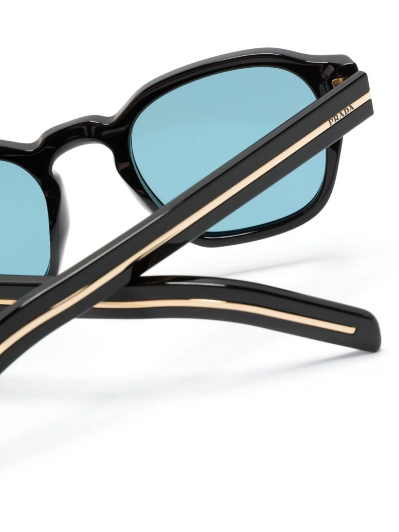 Black Logo Square-frame Sunglassses