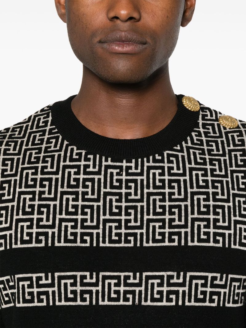 Black and White Striped Pb Labyrinth Sweater