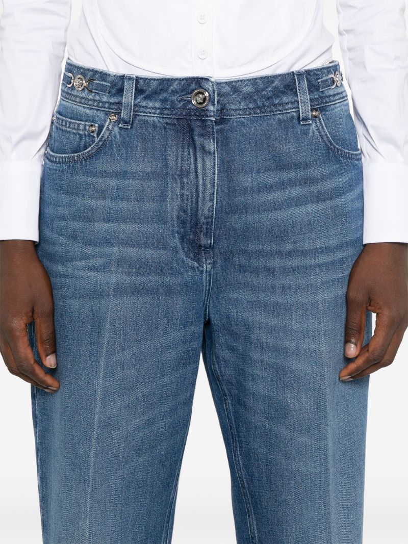 Blue Mid-rise Straight-leg Jeans