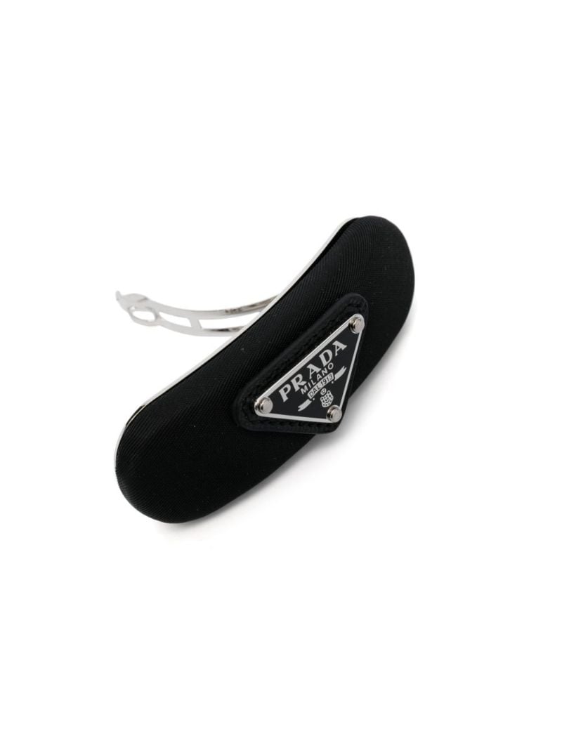 Black Triangle Logo Hair Clip