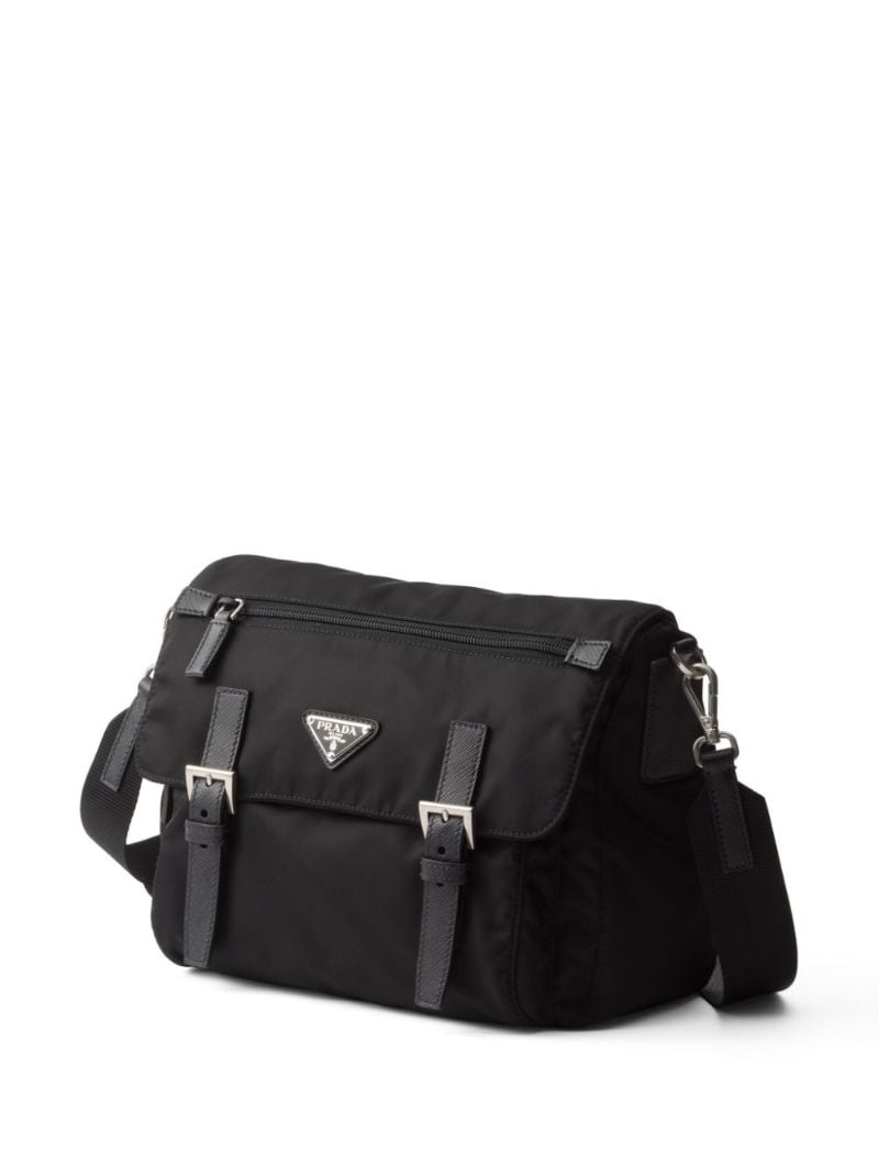 Black Re-nylon Messenger Bag