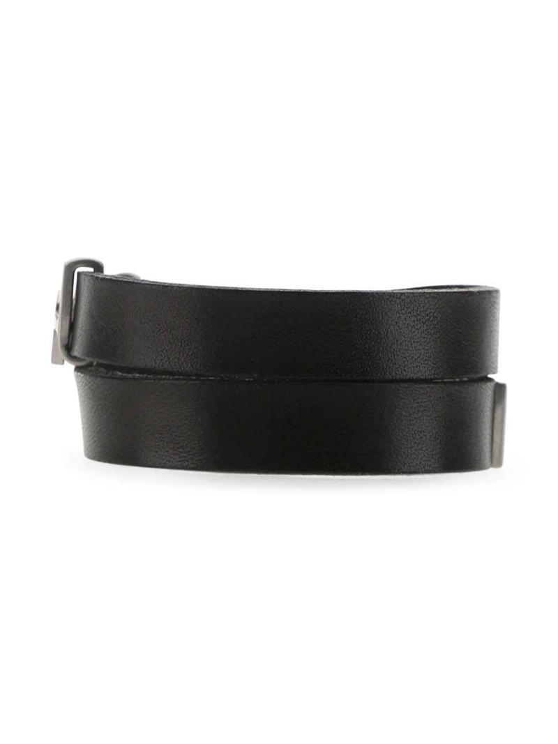 Black Opyum Wrap Leather Bracelet