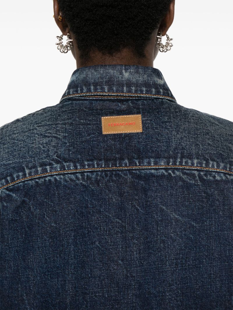 Blue Panelled Denim Shirt