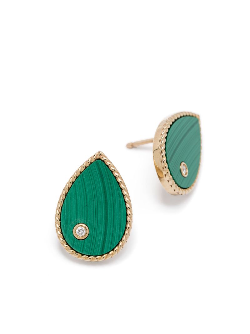 9kt Yellow Gold Puces Poire Diamond Earrings