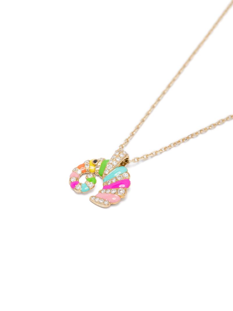 9kt Yellow Gold Mini Elephant Diamond Necklace