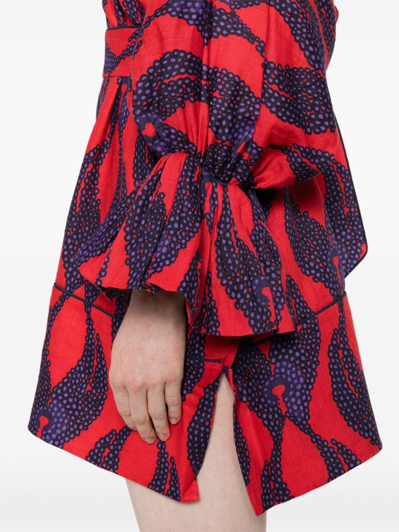 Red Ravello Linen Mini Dress