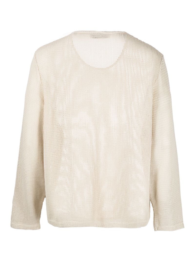 Neutral Cotton Mesh Jumper